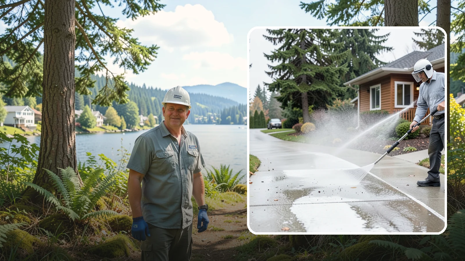 Sidewalk Pressure Washing in Milton, King County, WA - Restore slick, moss-darkened Washington sidewalks to safe, even concrete with a controlled pressure wash.