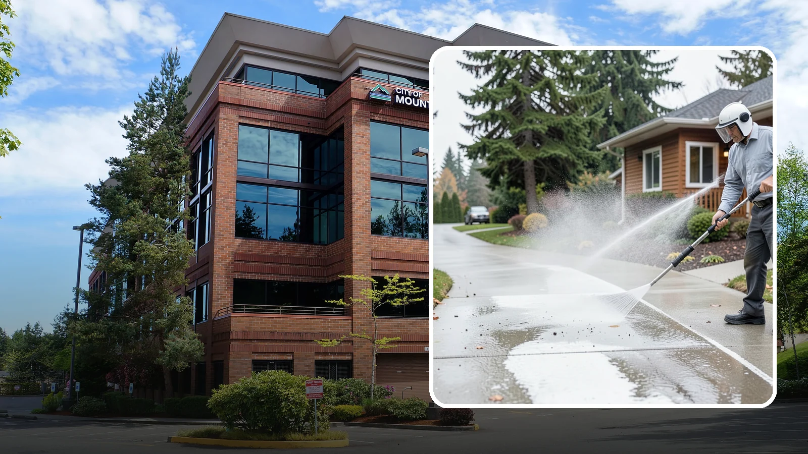 Sidewalk Pressure Washing in Mountlake Terrace, Snohomish County, WA - Restore slick, moss-darkened Washington sidewalks to safe, even concrete with a controlled pressure wash.