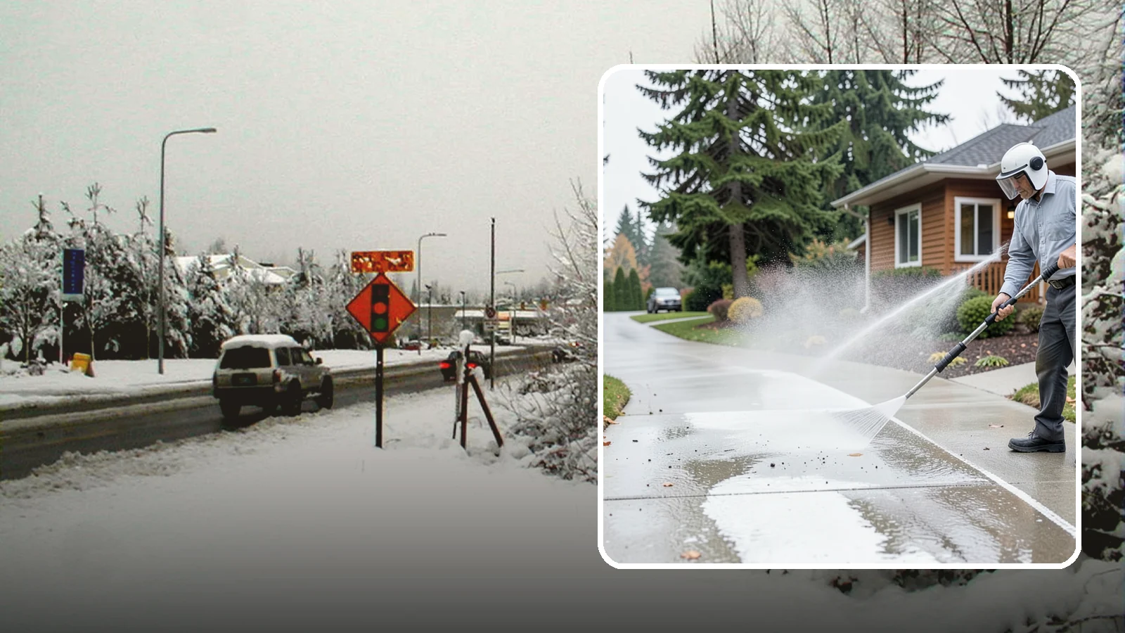Sidewalk Pressure Washing in Newcastle, King County, WA - Restore slick, moss-darkened Washington sidewalks to safe, even concrete with a controlled pressure wash.