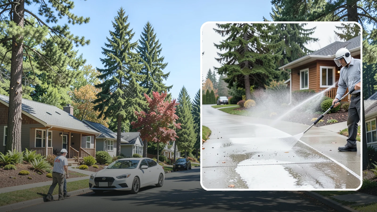 Sidewalk Pressure Washing in Orting, Pierce County, WA - Restore slick, moss-darkened Washington sidewalks to safe, even concrete with a controlled pressure wash.