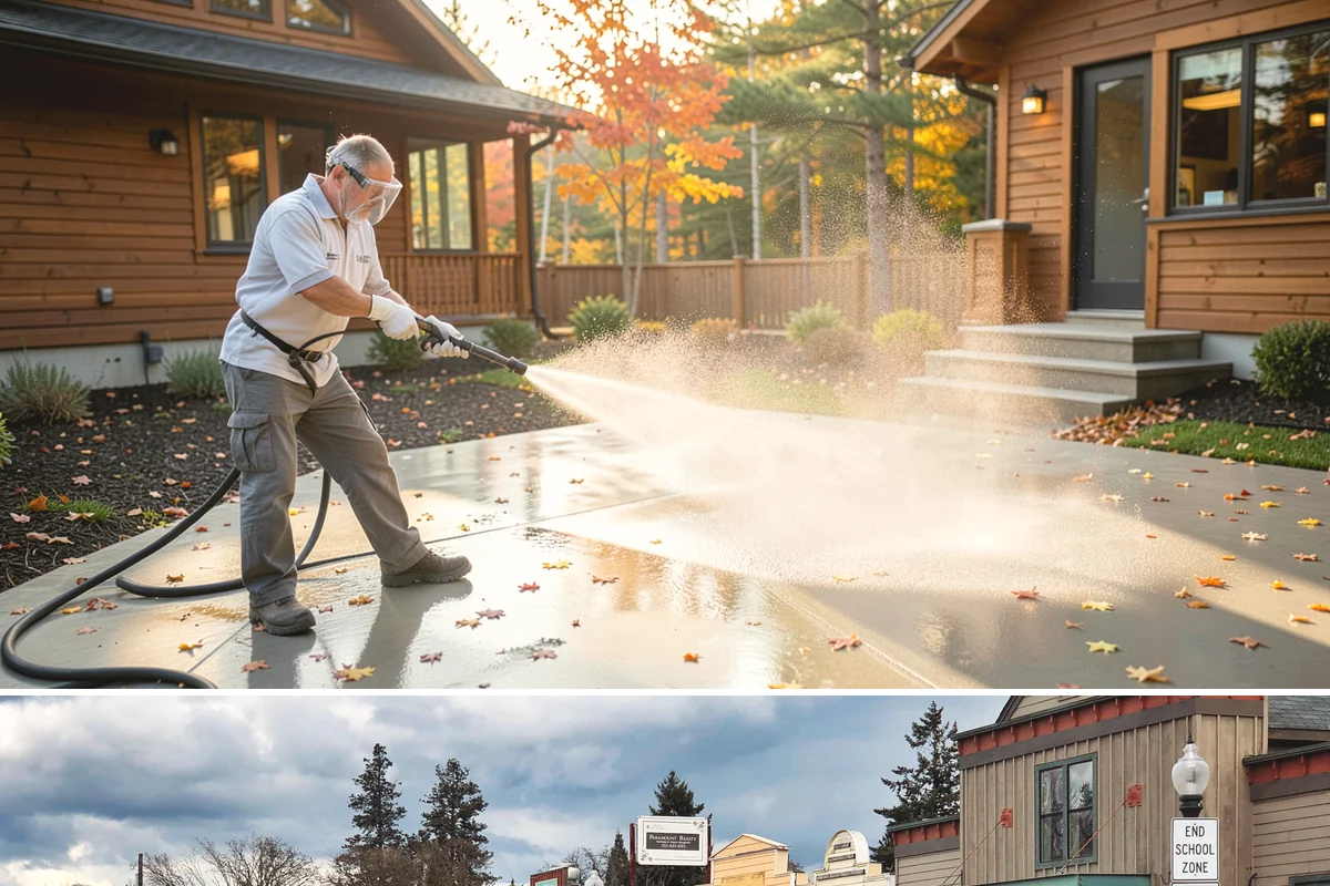 Sidewalk Pressure Washing in Roy, Pierce County, WA - Late spring through early fall is ideal, once the heaviest rains ease and the concrete can dry between passes.
