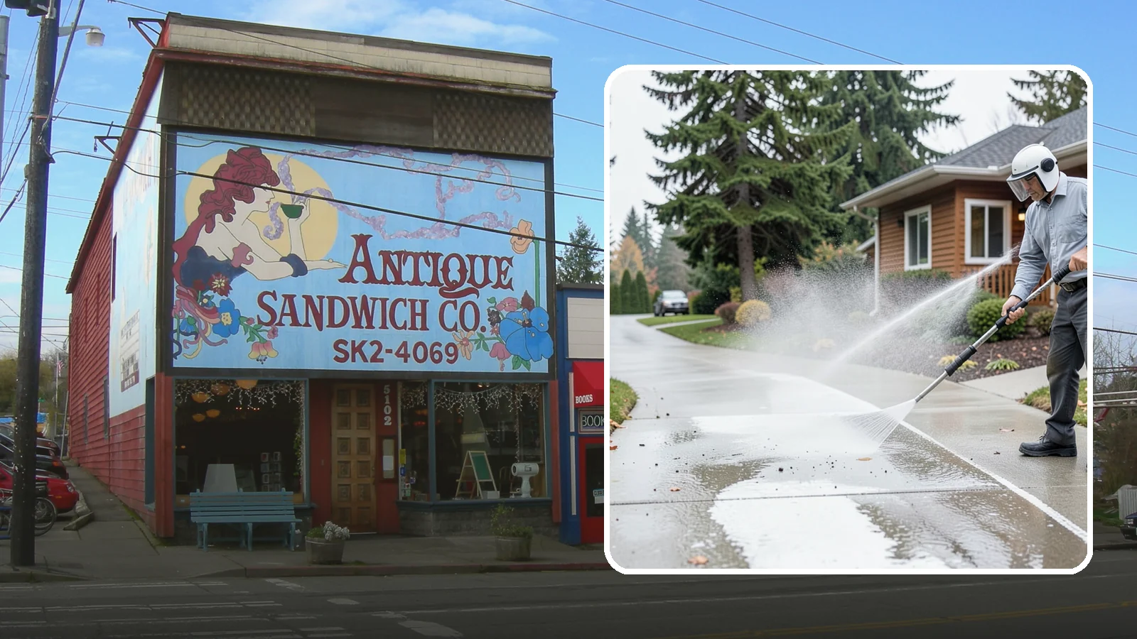 Sidewalk Pressure Washing in Ruston, Pierce County, WA - Restore slick, moss-darkened Washington sidewalks to safe, even concrete with a controlled pressure wash.