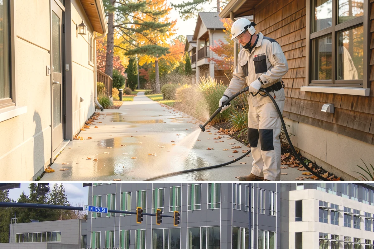 Sidewalk Pressure Washing in Shoreline, King County, WA - Late spring through early fall is ideal, once the heaviest rains ease and the concrete can dry between passes.
