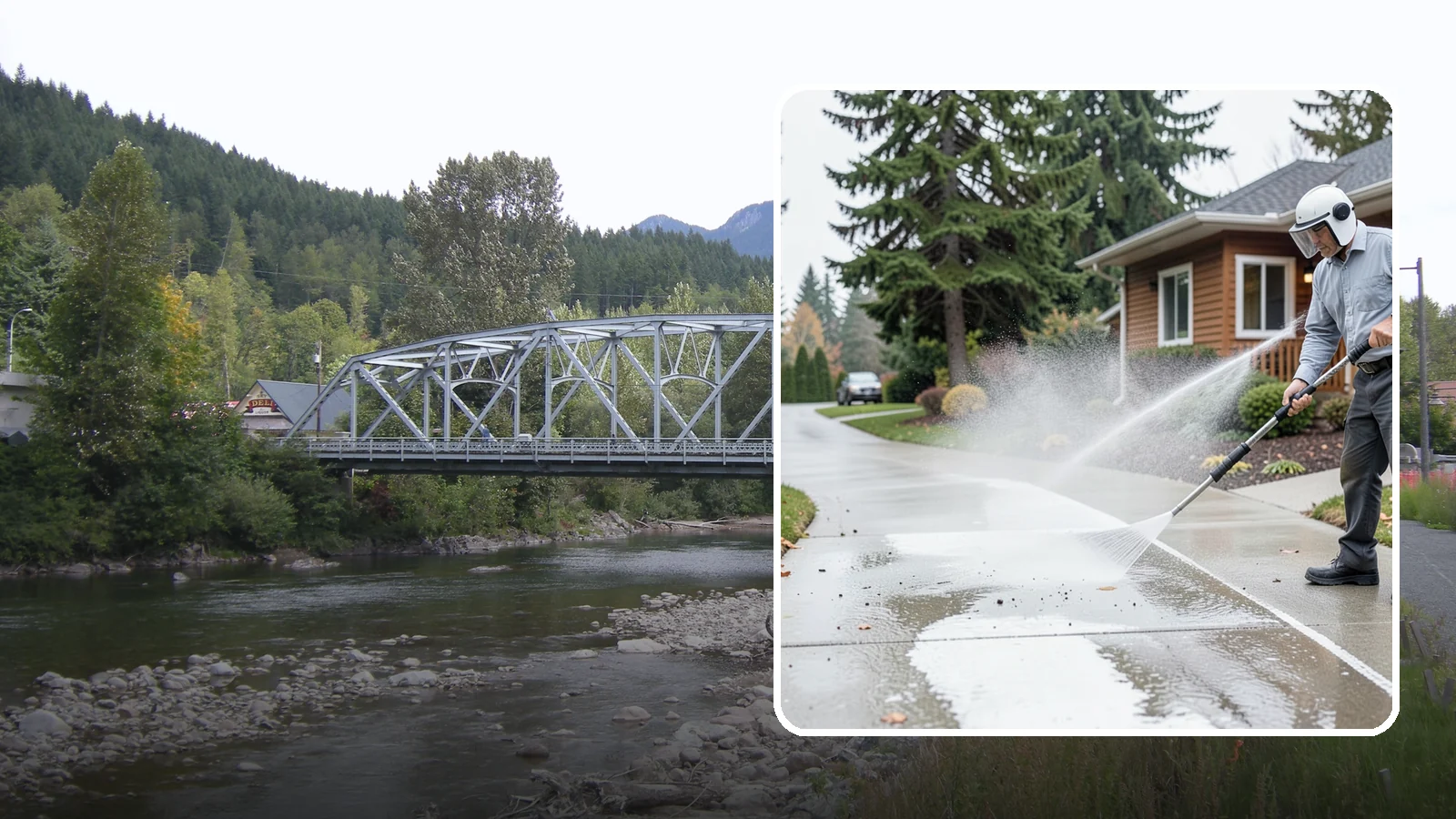 Sidewalk Pressure Washing in Skykomish, King County, WA - Restore slick, moss-darkened Washington sidewalks to safe, even concrete with a controlled pressure wash.