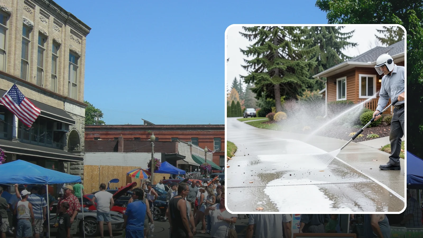 Sidewalk Pressure Washing in Snohomish, Snohomish County, WA - Restore slick, moss-darkened Washington sidewalks to safe, even concrete with a controlled pressure wash.