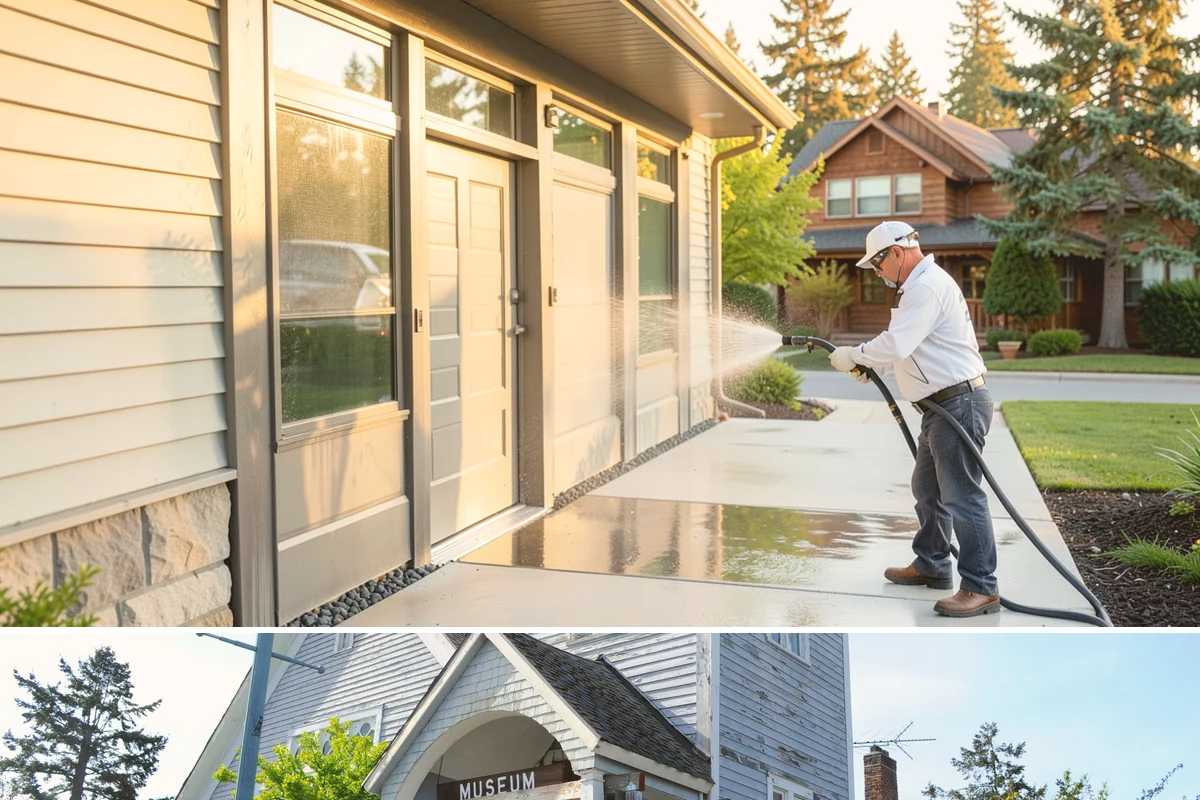 Sidewalk Pressure Washing in Steilacoom, Pierce County, WA - Late spring through early fall is ideal, once the heaviest rains ease and the concrete can dry between passes.
