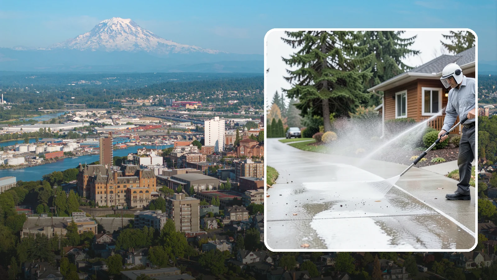Sidewalk Pressure Washing in Tacoma, Pierce County, WA - Restore slick, moss-darkened Washington sidewalks to safe, even concrete with a controlled pressure wash.