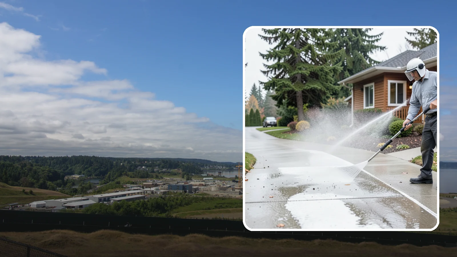 Sidewalk Pressure Washing in University Place, Pierce County, WA - Restore slick, moss-darkened Washington sidewalks to safe, even concrete with a controlled pressure wash.