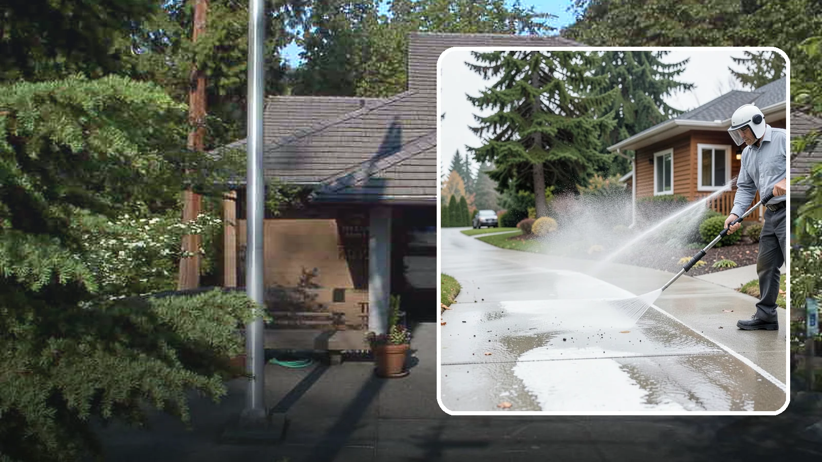 Sidewalk Pressure Washing in Yarrow Point, King County, WA - Restore slick, moss-darkened Washington sidewalks to safe, even concrete with a controlled pressure wash.