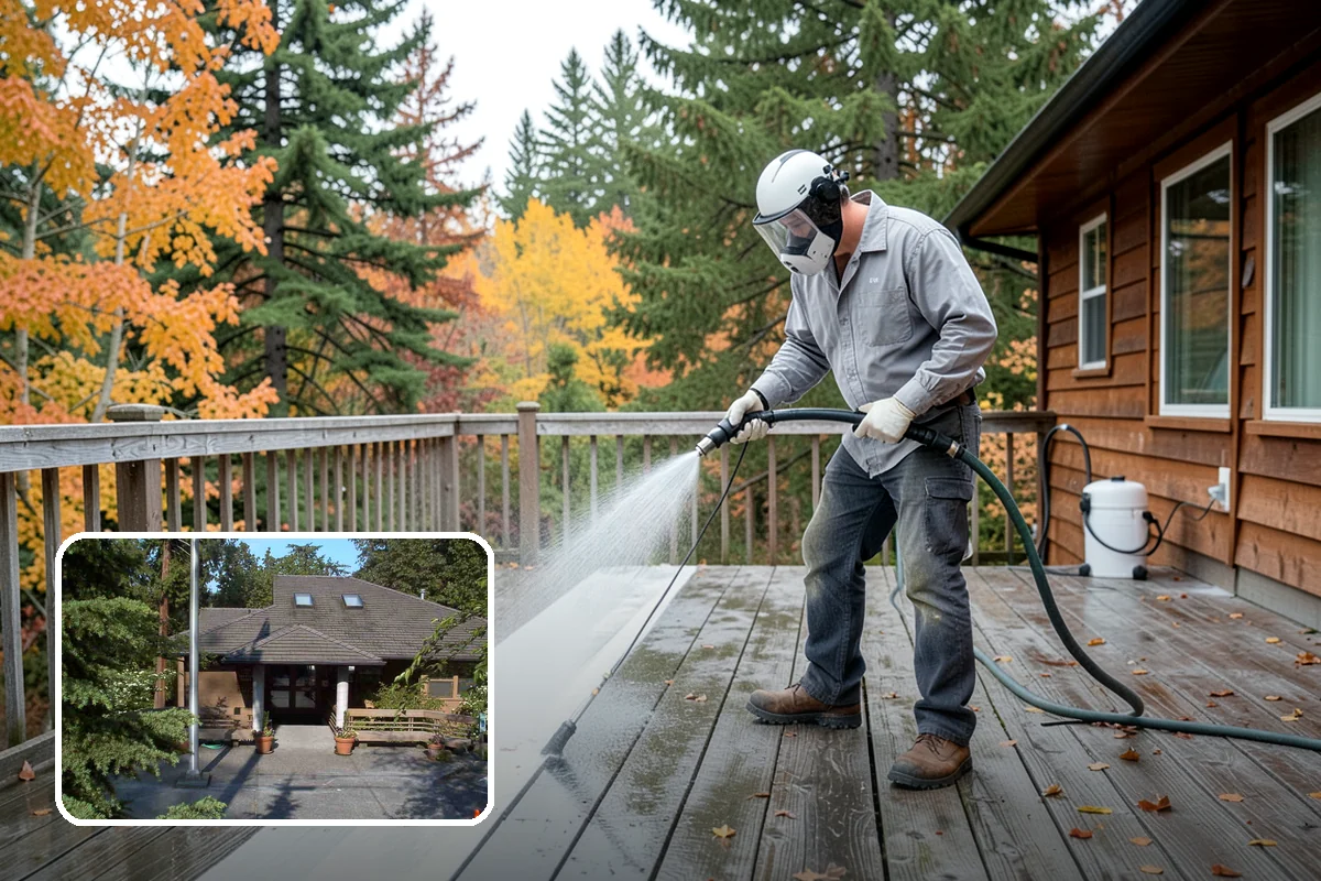Sidewalk Pressure Washing in Yarrow Point, King County, WA - Eliminates the slick algae film that causes winter slips
