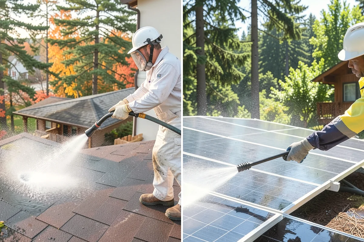Siding Soft Wash in Anacortes, Skagit County, WA - Inspect the siding and note algae-heavy elevations