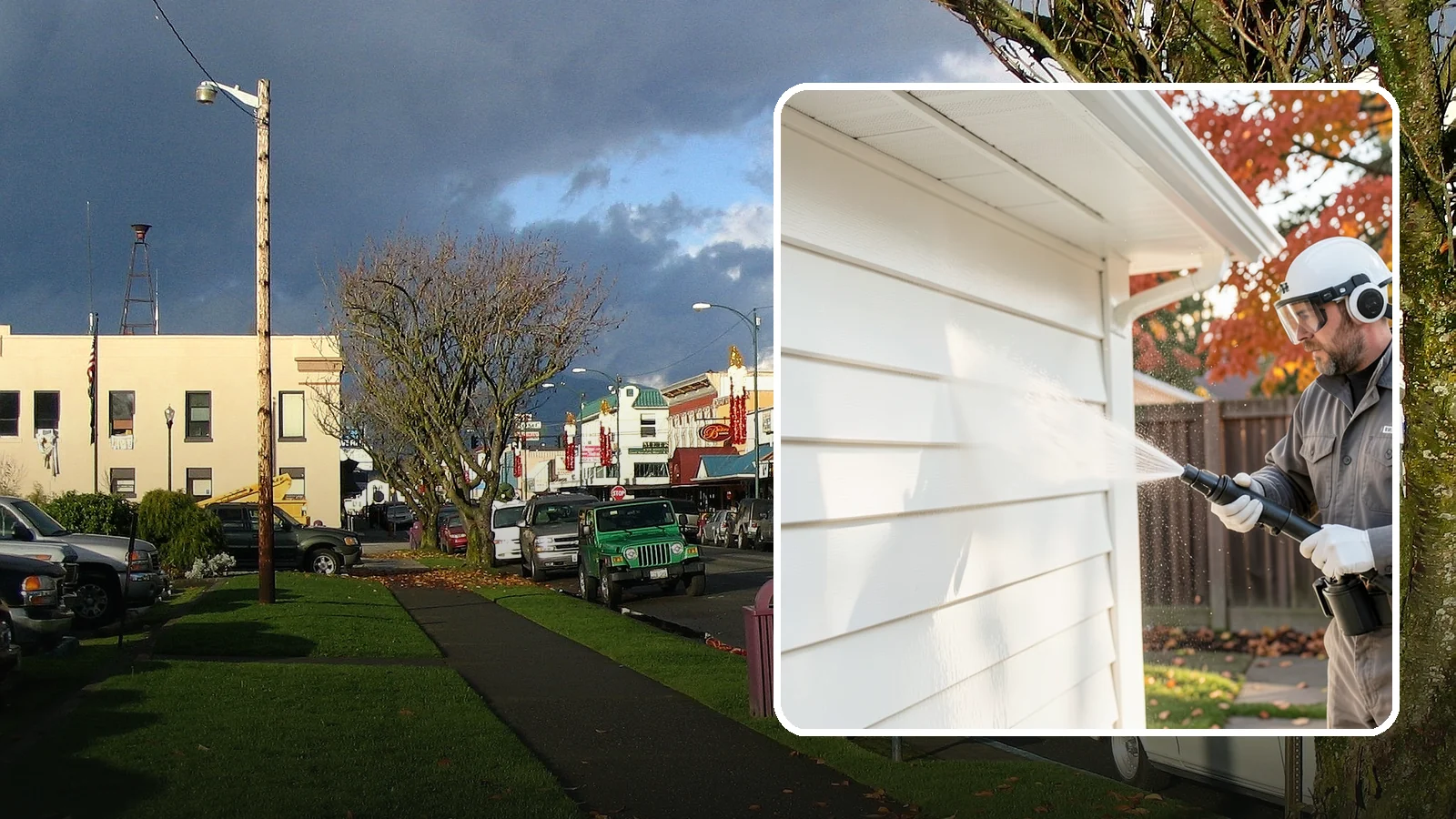 Siding Soft Wash in Arlington, Snohomish County, WA - Siding soft wash gently cleans your home's exterior walls with low pressure and cleaning solutions that lift algae without damage.