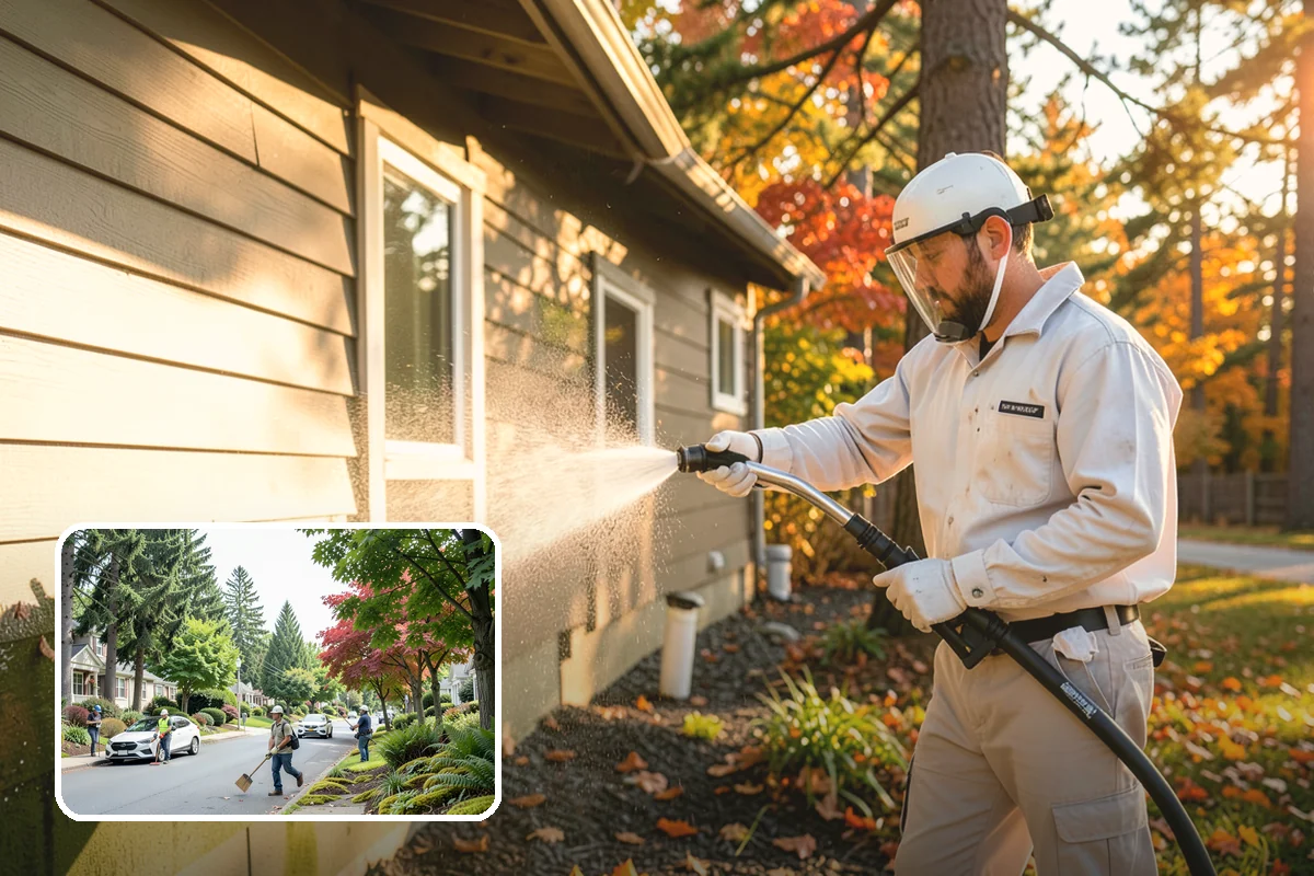 Siding Soft Wash in Beaux Arts Village, King County, WA - Cleans siding without forcing water behind panels