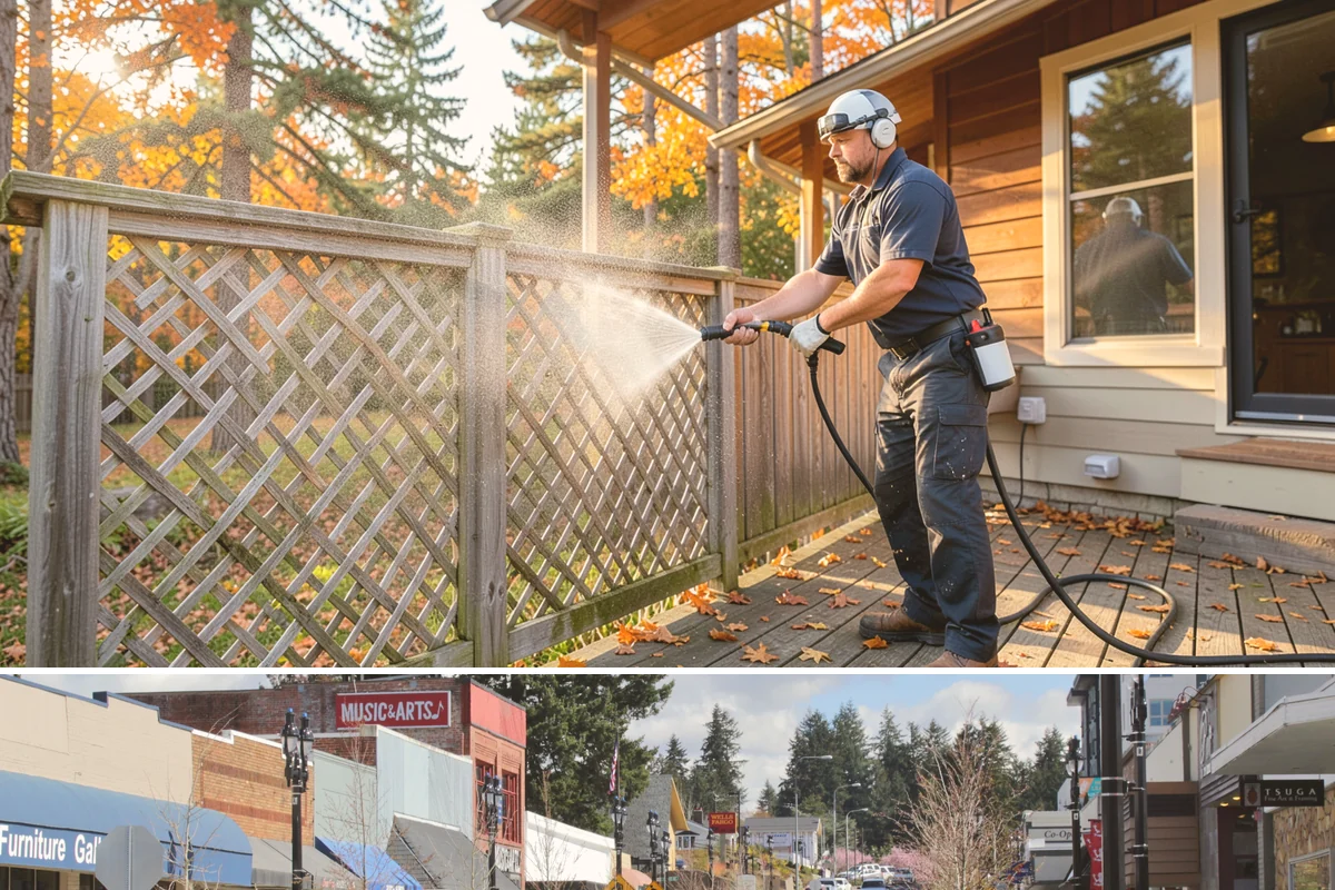 Siding Soft Wash in Bothell, King County, WA - Spring and fall are prime, clearing algae after winter and again before the next wet season settles in.