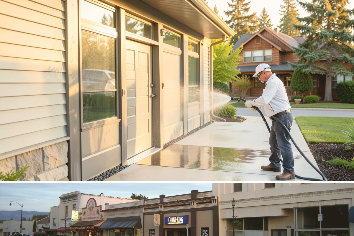 Siding Soft Wash in Burlington, Skagit County, WA - Spring and fall are prime, clearing algae after winter and again before the next wet season settles in.