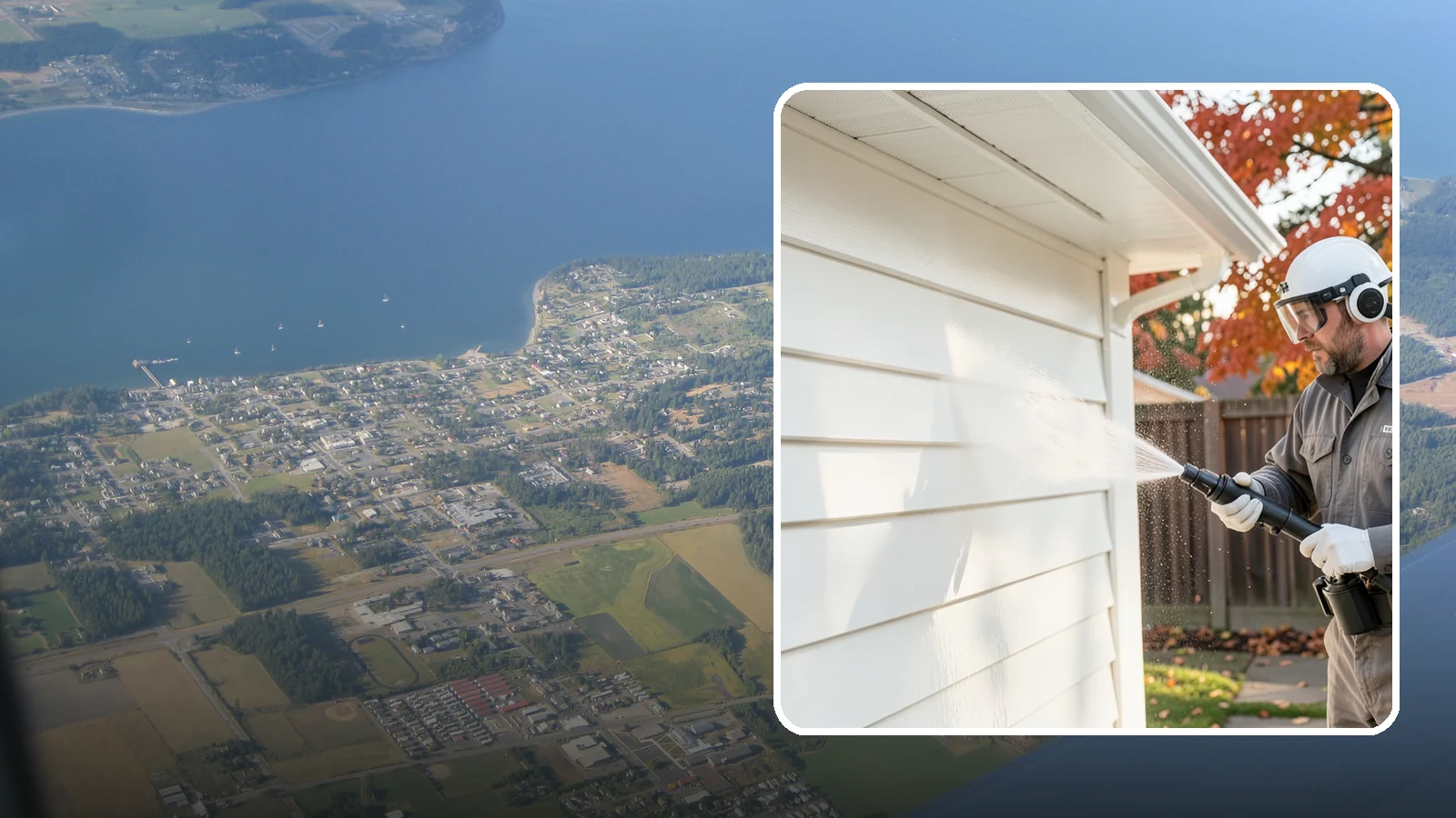 Siding Soft Wash in Coupeville, Island County, WA - Siding soft wash gently cleans your home's exterior walls with low pressure and cleaning solutions that lift algae without damage.
