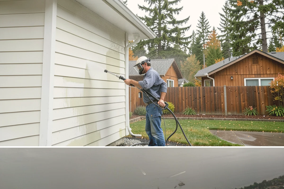 Siding Soft Wash in Des Moines, King County, WA - Spring and fall are prime, clearing algae after winter and again before the next wet season settles in.