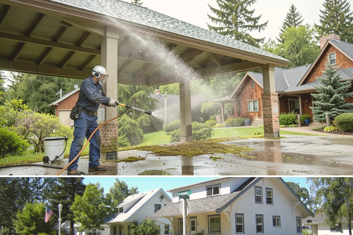Siding Soft Wash in DuPont, Pierce County, WA - Spring and fall are prime, clearing algae after winter and again before the next wet season settles in.