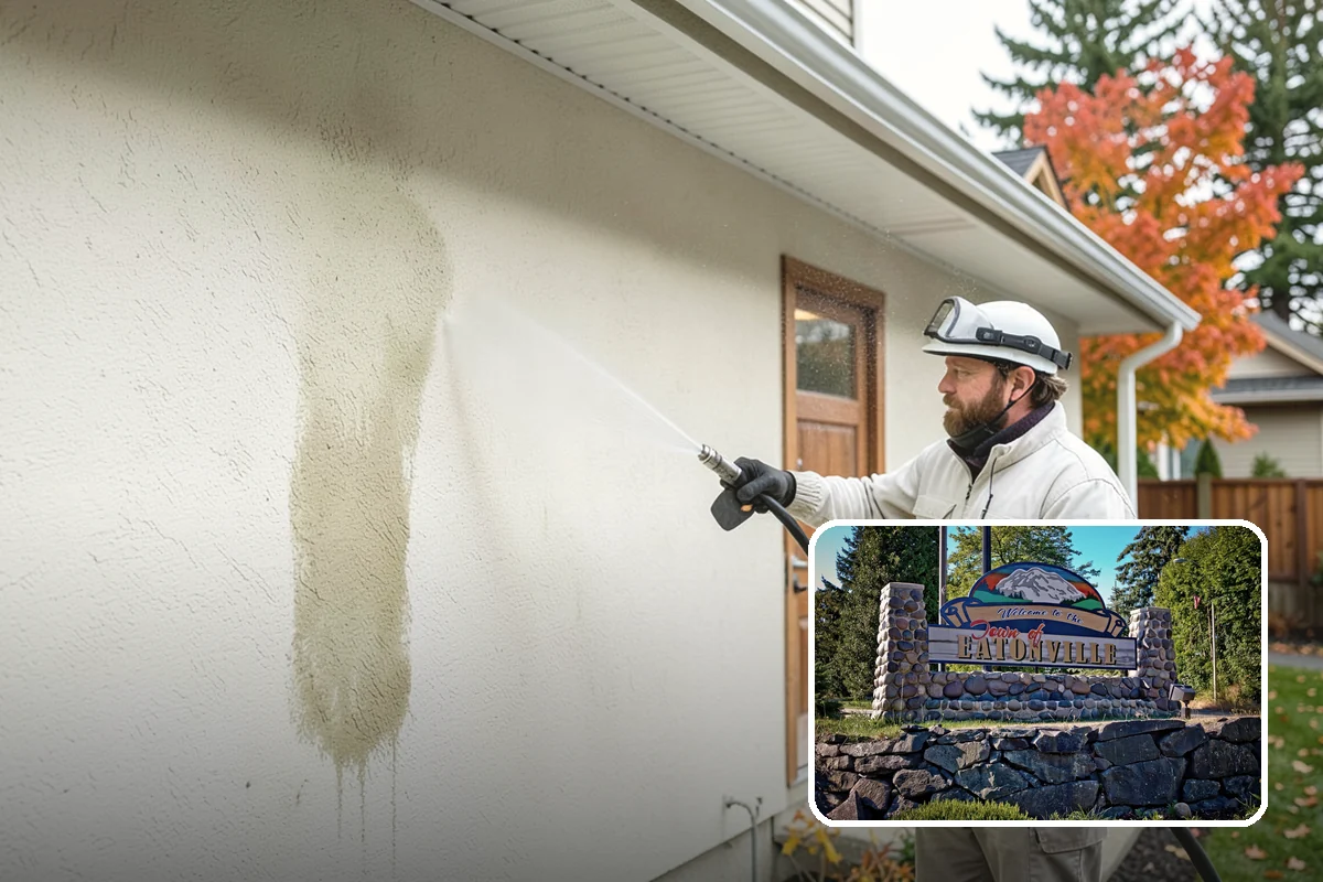 Siding Soft Wash in Eatonville, Pierce County, WA - Cleans siding without forcing water behind panels