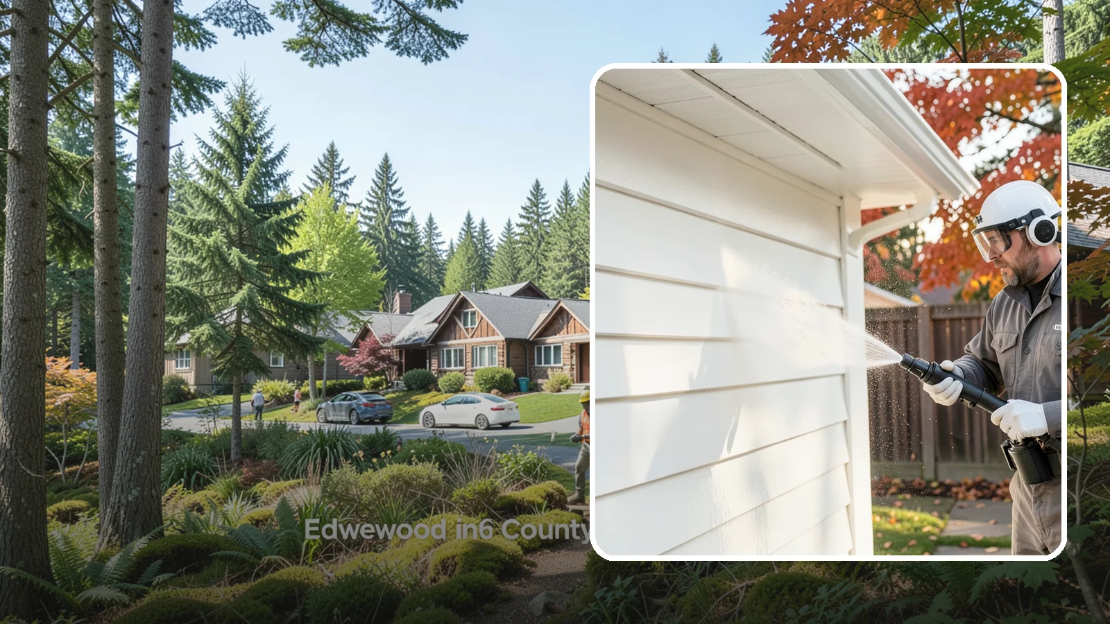 Siding Soft Wash in Edgewood, Pierce County, WA - Siding soft wash gently cleans your home's exterior walls with low pressure and cleaning solutions that lift algae without damage.