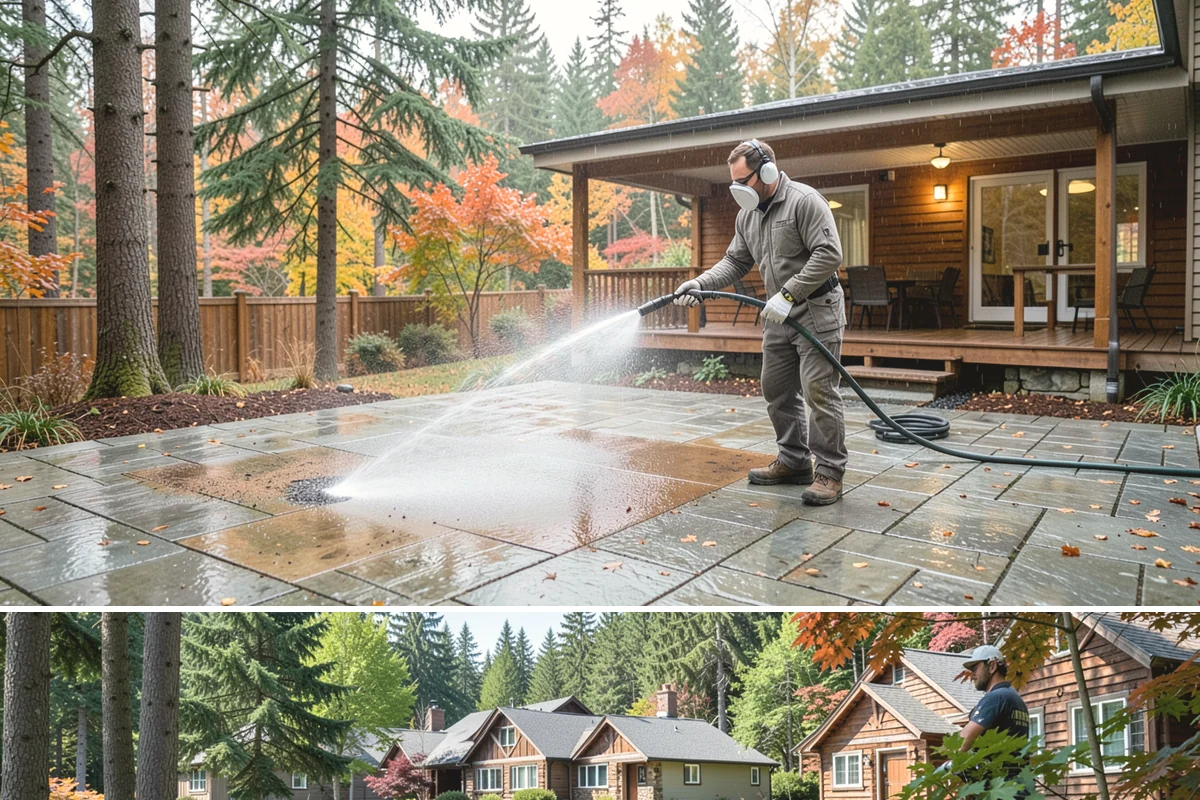 Siding Soft Wash in Edgewood, Pierce County, WA - Spring and fall are prime, clearing algae after winter and again before the next wet season settles in.