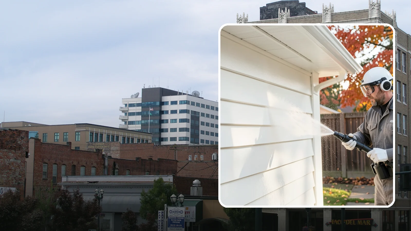 Siding Soft Wash in Everett, Snohomish County, WA - Siding soft wash gently cleans your home's exterior walls with low pressure and cleaning solutions that lift algae without damage.