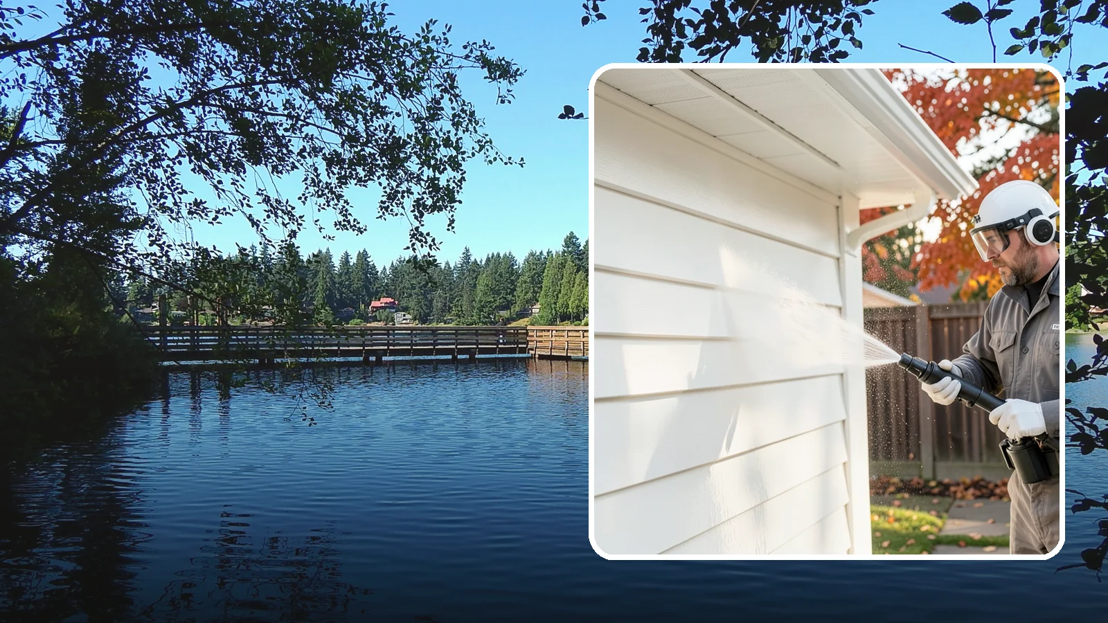 Siding Soft Wash in Federal Way, King County, WA - Siding soft wash gently cleans your home's exterior walls with low pressure and cleaning solutions that lift algae without damage.