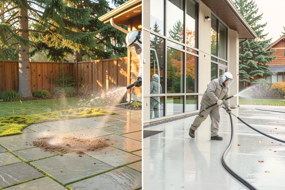 Siding Soft Wash in Fife, Pierce County, WA - Inspect the siding and note algae-heavy elevations