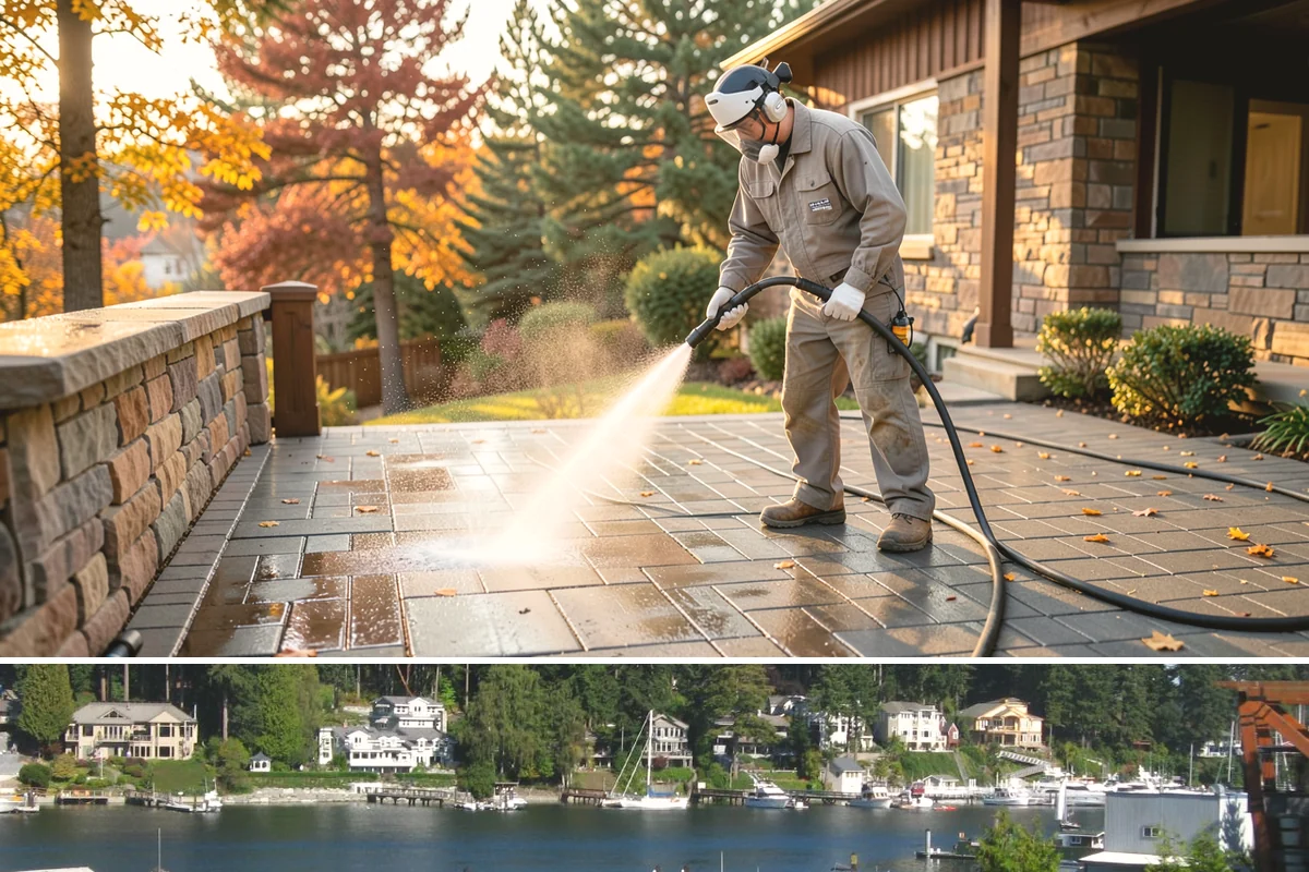 Siding Soft Wash in Gig Harbor, Pierce County, WA - Spring and fall are prime, clearing algae after winter and again before the next wet season settles in.