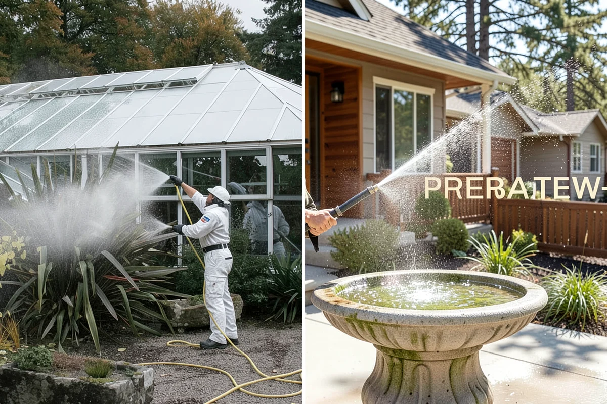 Siding Soft Wash in Hunts Point, King County, WA - Inspect the siding and note algae-heavy elevations