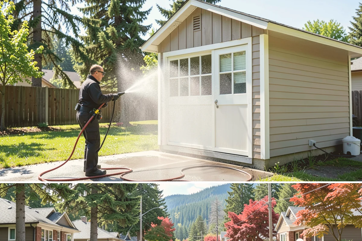 Siding Soft Wash in Hunts Point, King County, WA - Spring and fall are prime, clearing algae after winter and again before the next wet season settles in.