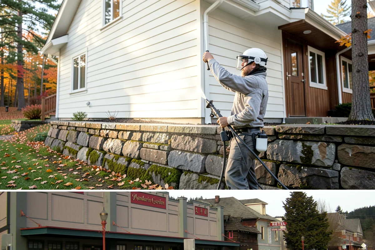Siding Soft Wash in Issaquah, King County, WA - Spring and fall are prime, clearing algae after winter and again before the next wet season settles in.