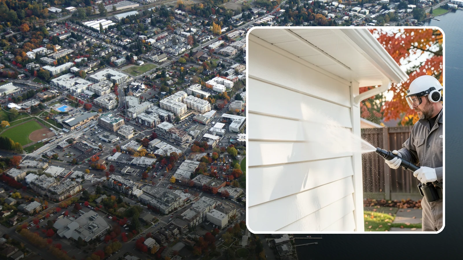 Siding Soft Wash in Kirkland, King County, WA - Siding soft wash gently cleans your home's exterior walls with low pressure and cleaning solutions that lift algae without damage.