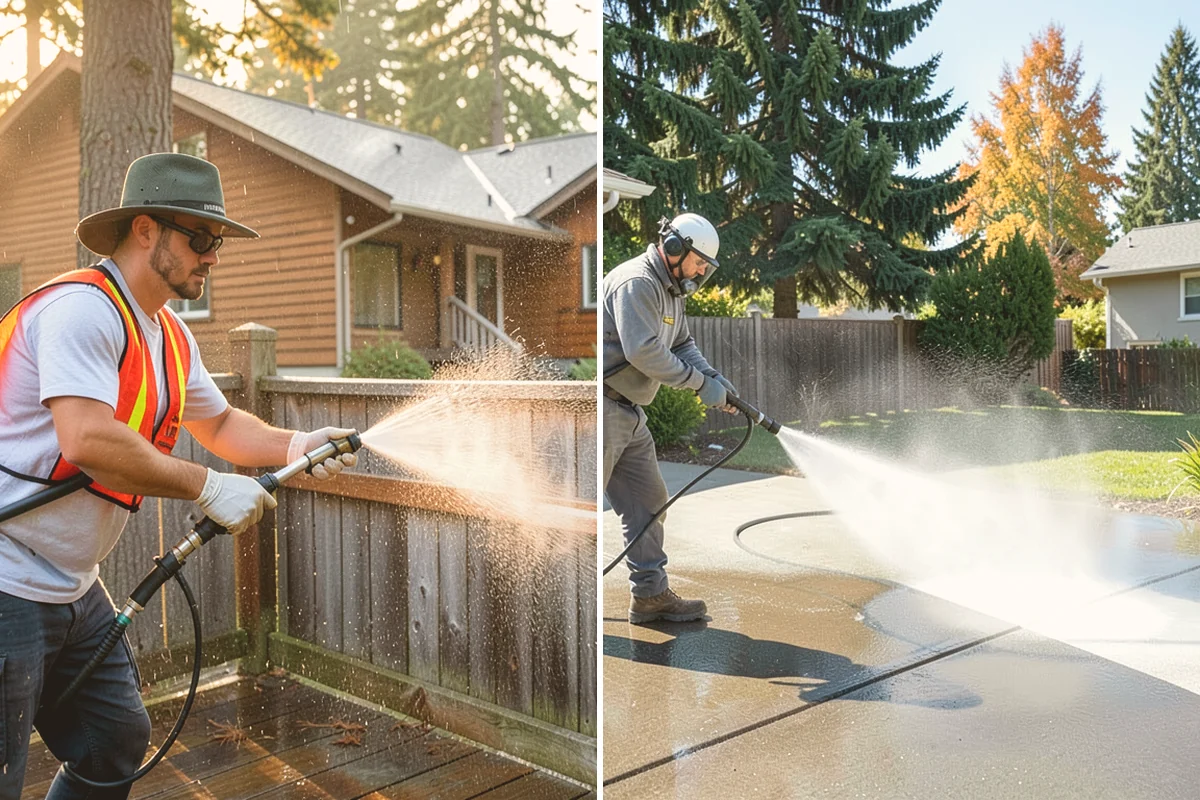 Siding Soft Wash in Kirkland, King County, WA - Inspect the siding and note algae-heavy elevations