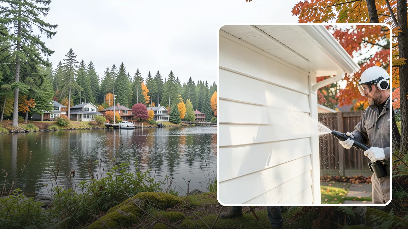 Siding Soft Wash in La Conner, Skagit County, WA - Siding soft wash gently cleans your home's exterior walls with low pressure and cleaning solutions that lift algae without damage.