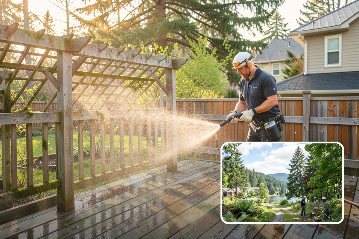 Siding Soft Wash in Lake Forest Park, King County, WA - Cleans siding without forcing water behind panels