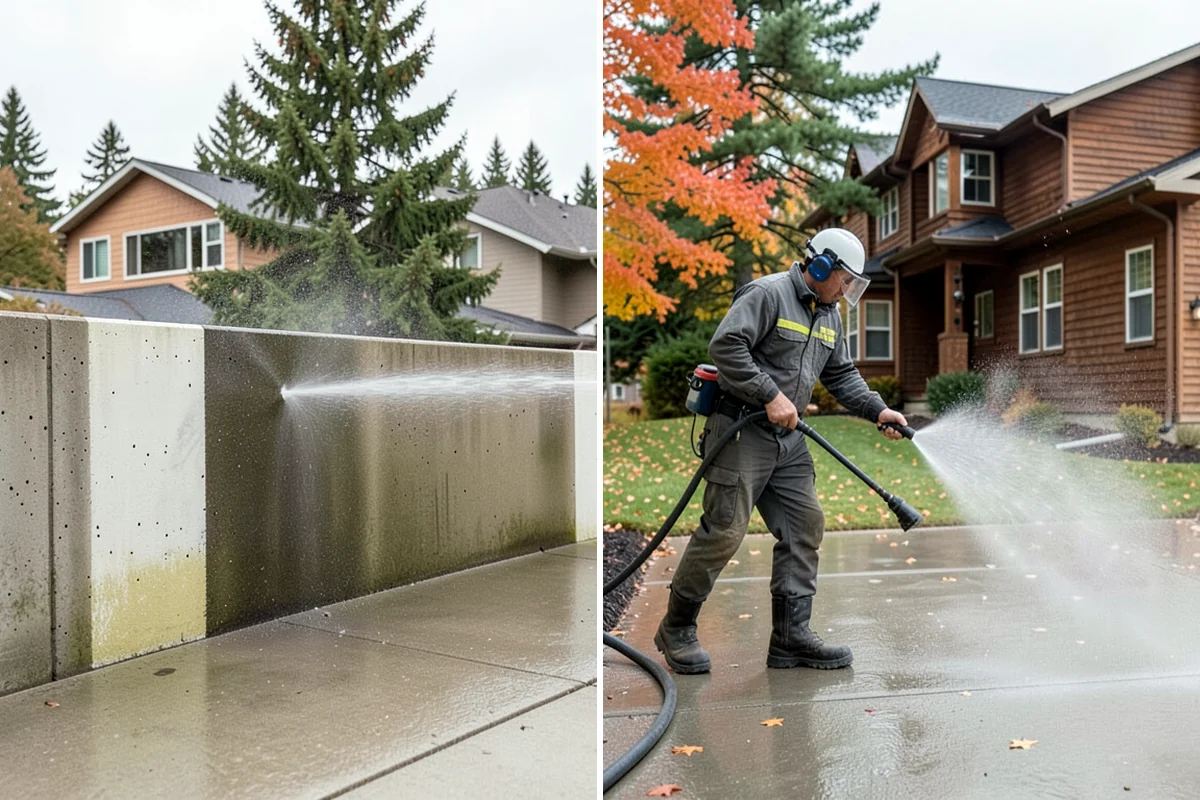 Siding Soft Wash in Lake Forest Park, King County, WA - Inspect the siding and note algae-heavy elevations