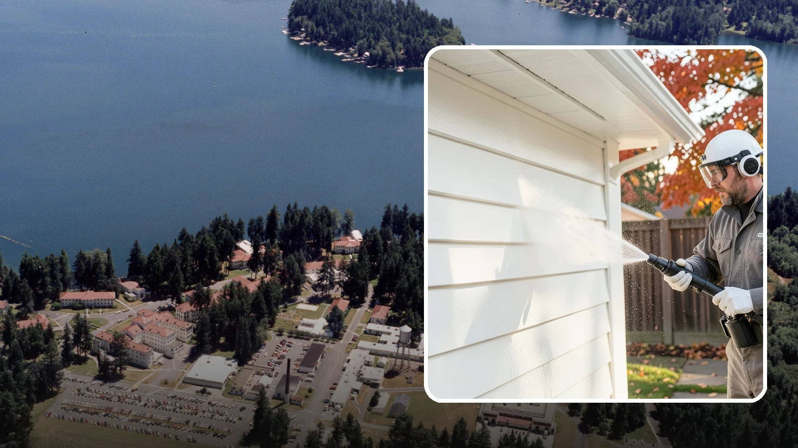Siding Soft Wash in Lakewood, Pierce County, WA - Siding soft wash gently cleans your home's exterior walls with low pressure and cleaning solutions that lift algae without damage.