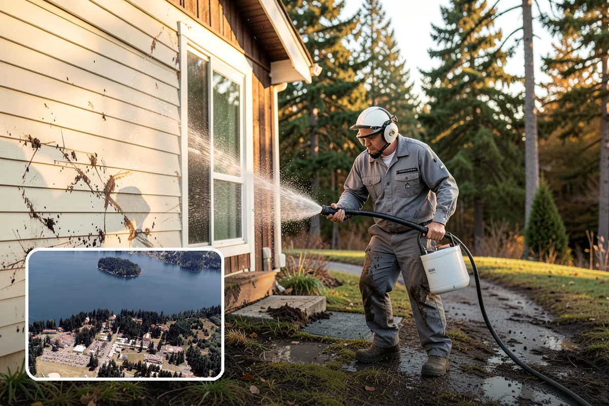Siding Soft Wash in Lakewood, Pierce County, WA - Cleans siding without forcing water behind panels