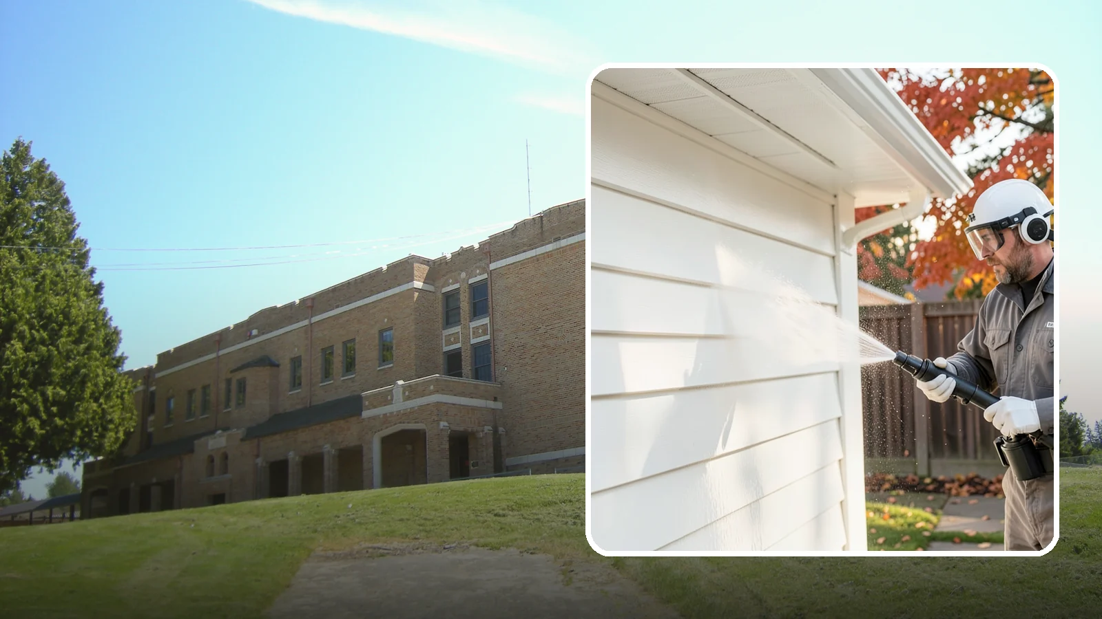 Siding Soft Wash in Maple Valley, King County, WA - Siding soft wash gently cleans your home's exterior walls with low pressure and cleaning solutions that lift algae without damage.