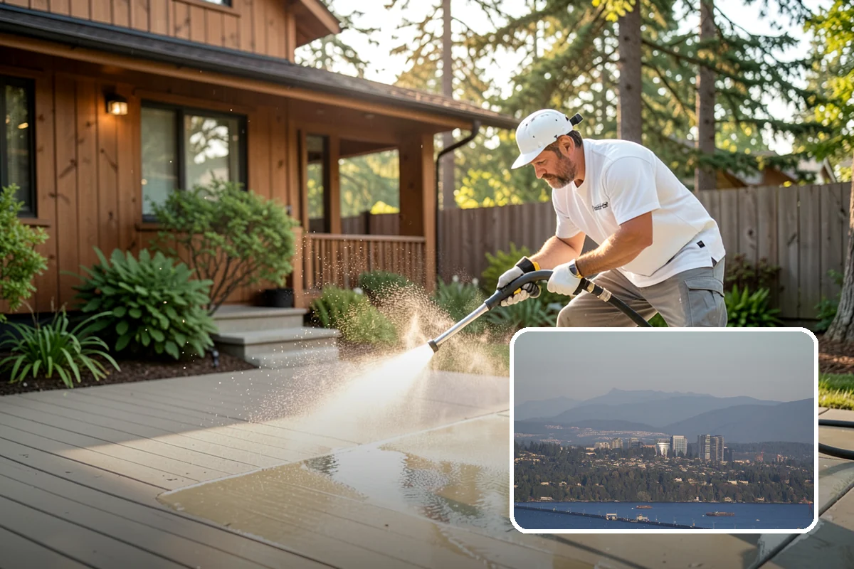 Siding Soft Wash in Medina, King County, WA - Cleans siding without forcing water behind panels