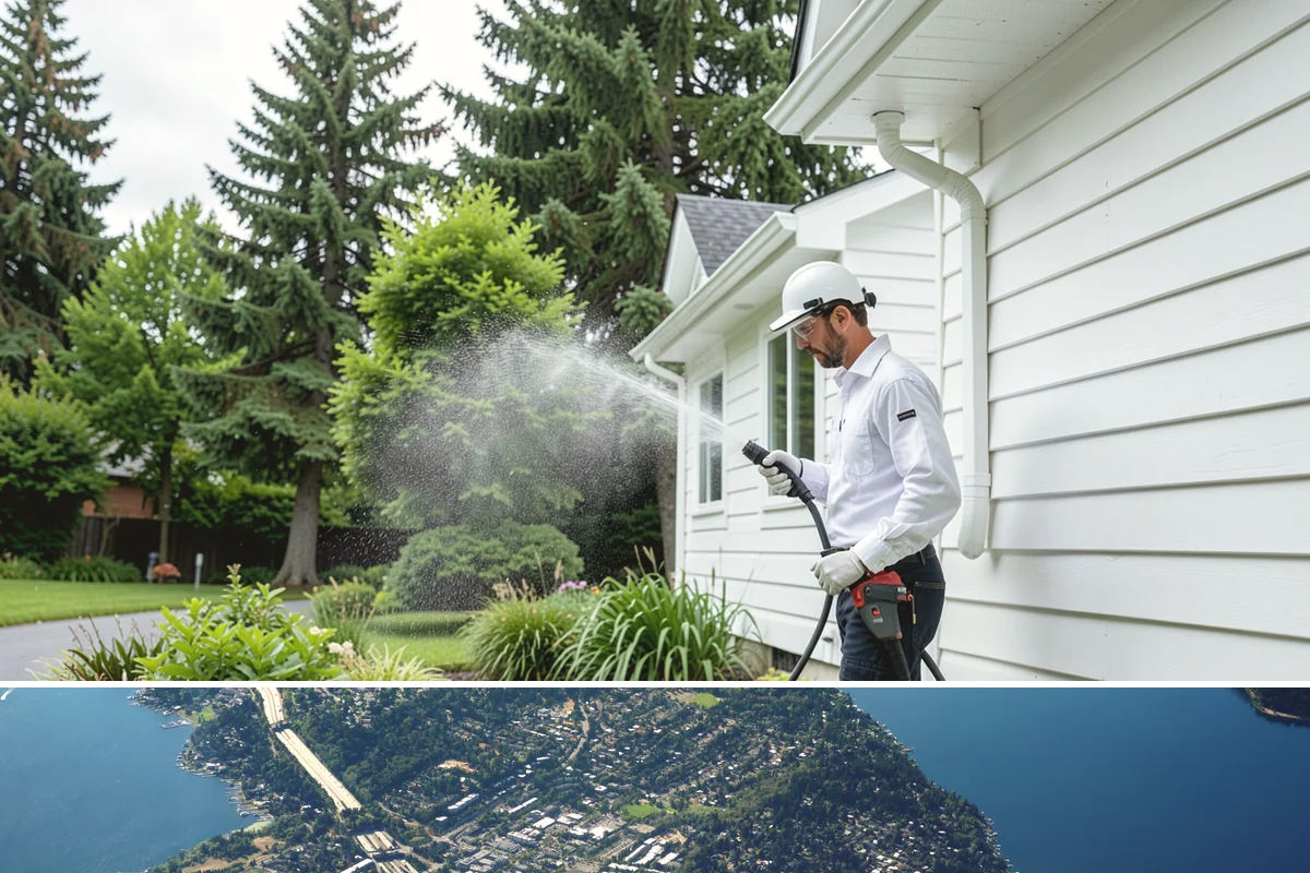 Siding Soft Wash in Mercer Island, King County, WA - Spring and fall are prime, clearing algae after winter and again before the next wet season settles in.
