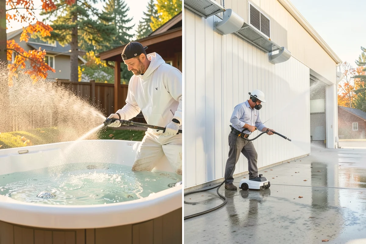 Siding Soft Wash in Milton, King County, WA - Inspect the siding and note algae-heavy elevations