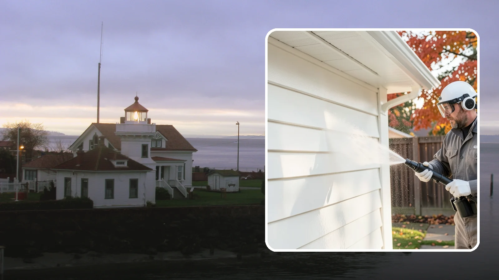 Siding Soft Wash in Mukilteo, Snohomish County, WA - Siding soft wash gently cleans your home's exterior walls with low pressure and cleaning solutions that lift algae without damage.