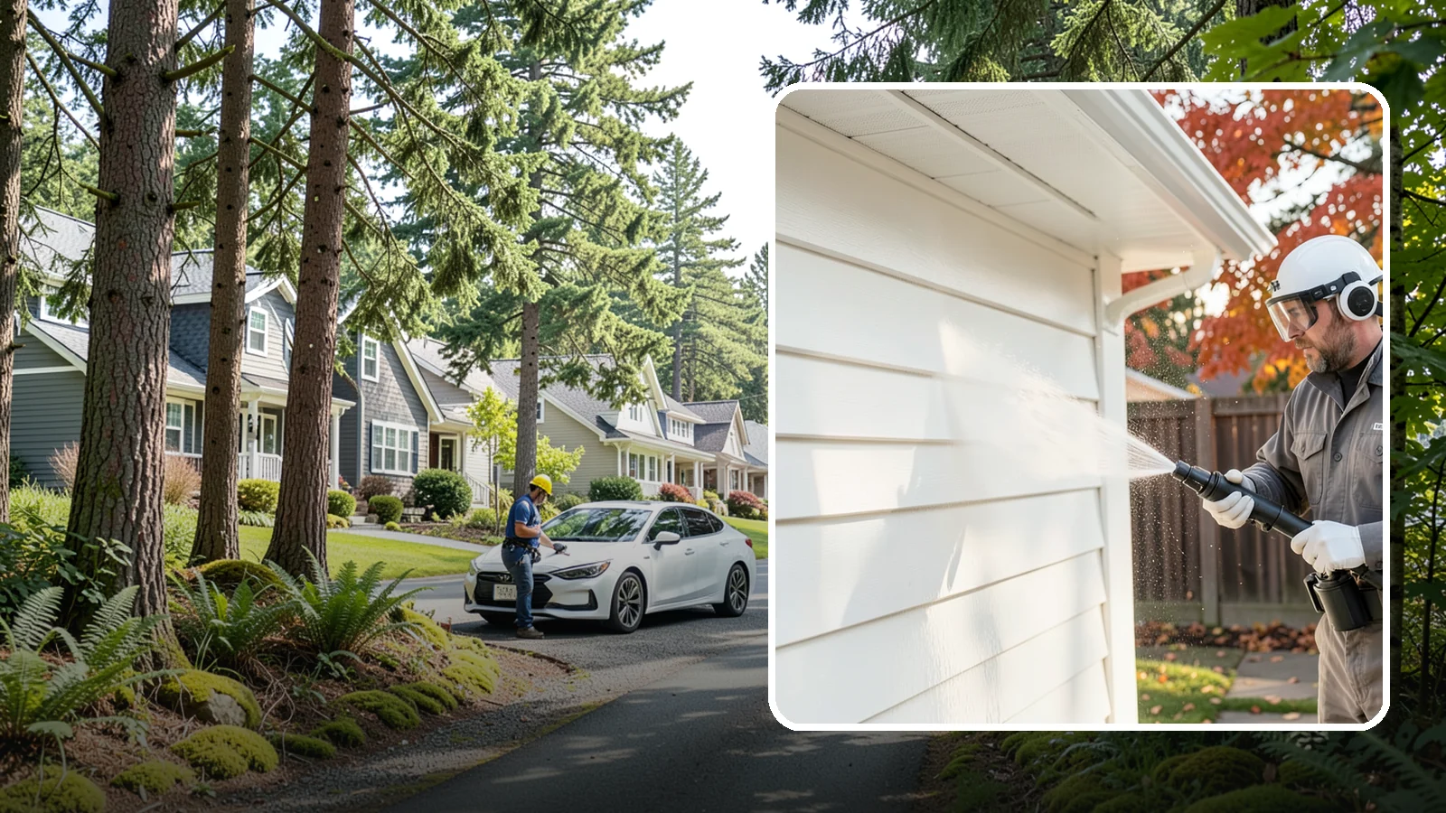 Siding Soft Wash in Normandy Park, King County, WA - Siding soft wash gently cleans your home's exterior walls with low pressure and cleaning solutions that lift algae without damage.