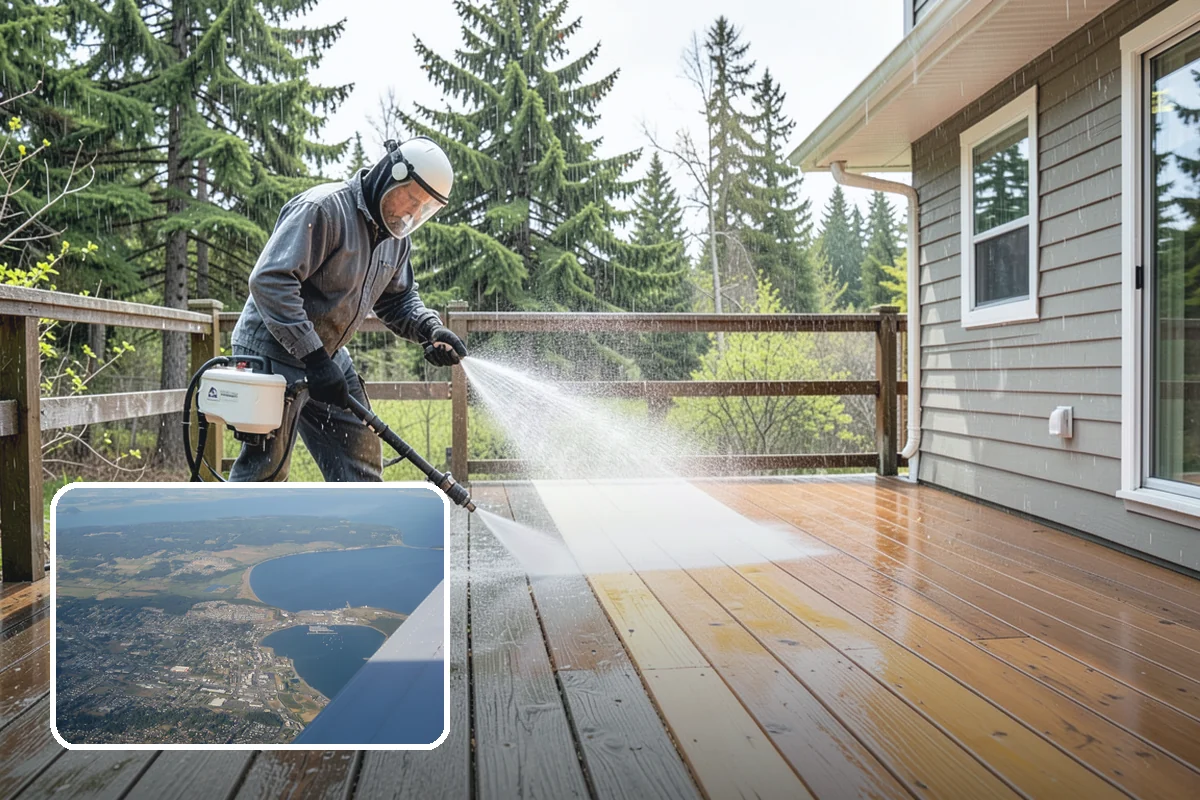 Siding Soft Wash in Oak Harbor, Island County, WA - Cleans siding without forcing water behind panels