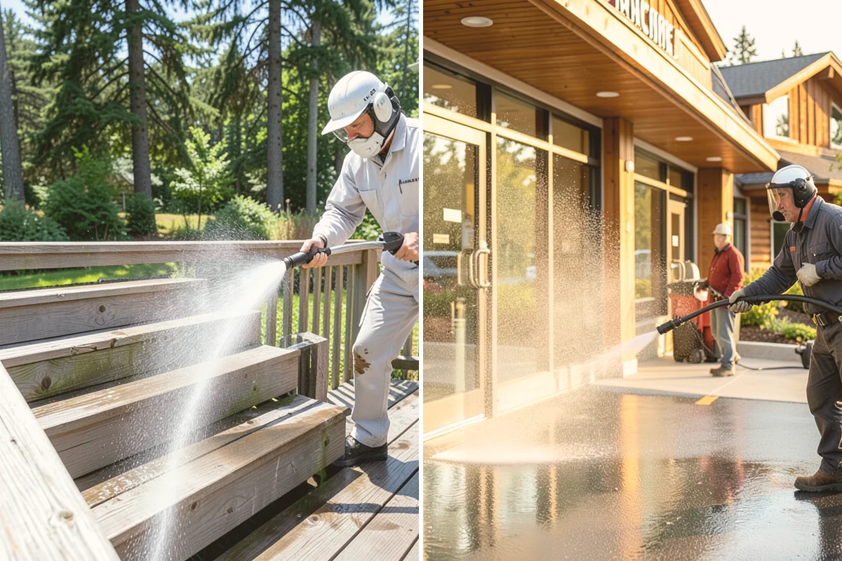 Siding Soft Wash in Orting, Pierce County, WA - Inspect the siding and note algae-heavy elevations