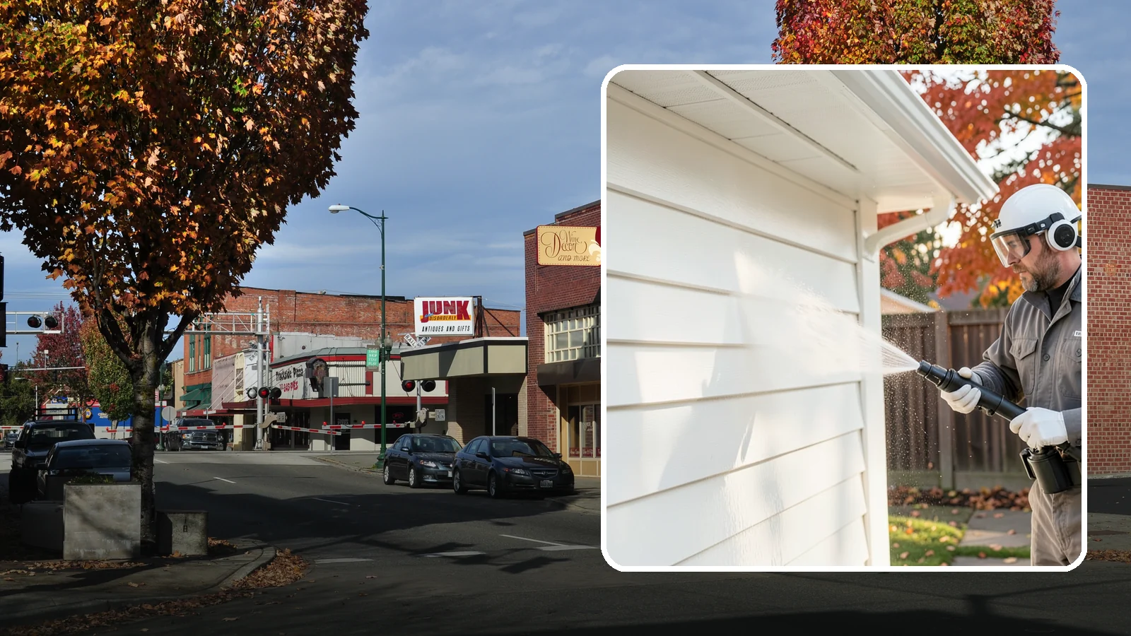 Siding Soft Wash in Puyallup, Pierce County, WA - Siding soft wash gently cleans your home's exterior walls with low pressure and cleaning solutions that lift algae without damage.