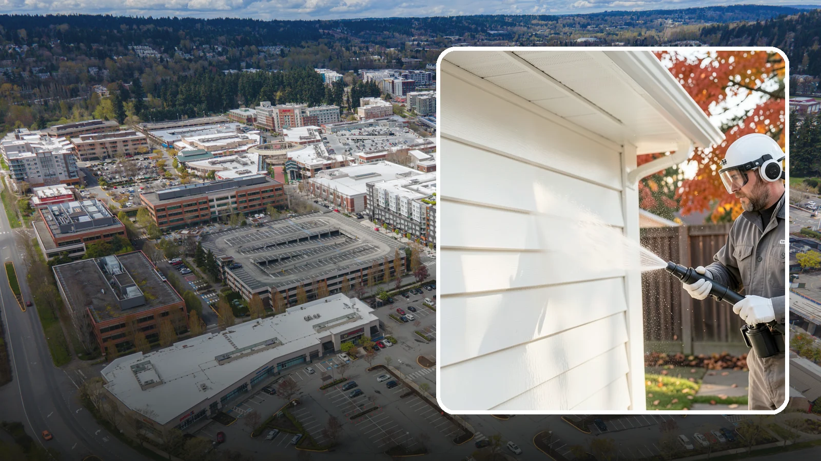 Siding Soft Wash in Redmond, King County, WA - Siding soft wash gently cleans your home's exterior walls with low pressure and cleaning solutions that lift algae without damage.