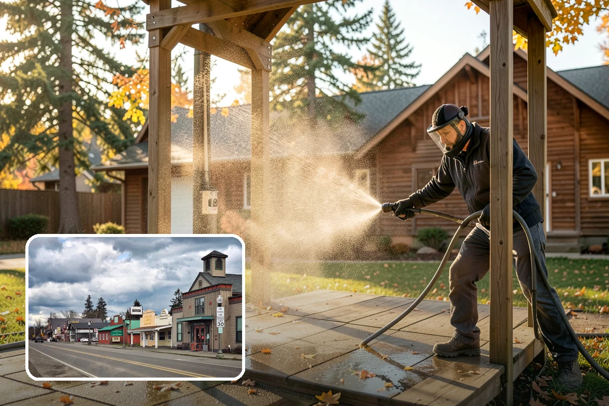 Siding Soft Wash in Roy, Pierce County, WA - Cleans siding without forcing water behind panels